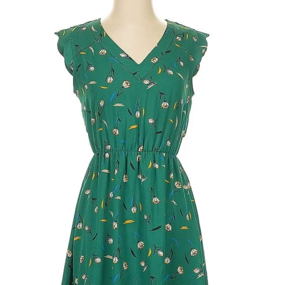 41 Hawthorn Green Midi Sundress with Flutter Sleeves
